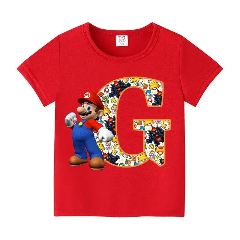 Barn T-shirt 100% Bomull – Tecknat Tryck Kortärm Unisex Casual Storlek 100–160cm