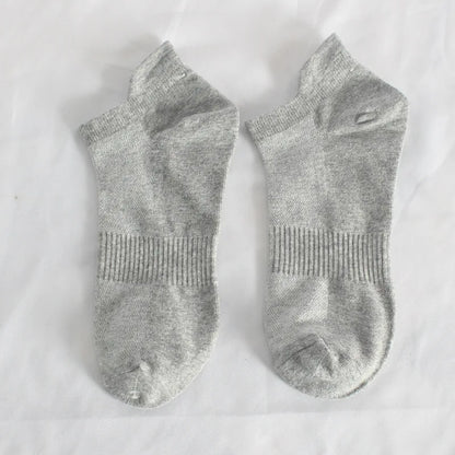 10 Pairs 100% Cotton Men Socks Summer Thin Breathable Socks High Quality No Show Boat Socks Black White Gray Short For Students