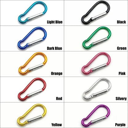 5-100Pcs Aluminum Carabiner Key Chain Clip Outdoor Camping Keyring Snap Hook Water Bottle Buckle Kit Climbing Accessories