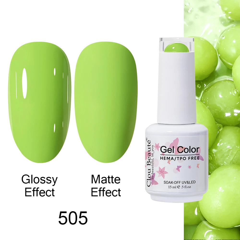 Clou Beaute Gel Nail Polish Neon Brown Royal Blue Red Green Pastal Nude Nail Art Varnishes Gel Lacquer Top Coat UV Gel Nail