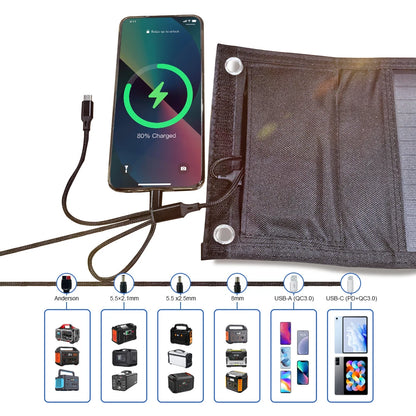Portable Polysilicon Solar Panel Charger USB 60W 5V DC Foldable Solar Panel For Phone Charge Power Bank For Hiking Camping