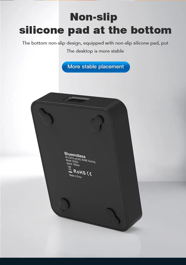 External SSD Hard Disk M.2 SSD Enclosure 10G Reading Writing Speed SSD Case For M.2 NVME SATA SSD Docking Station Plug and play