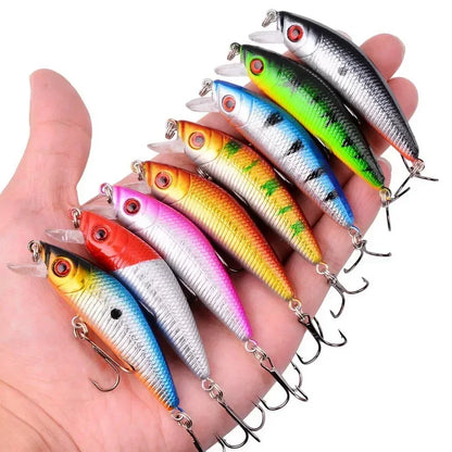 3/5/8PCS Fishing Lures Kit Minnow Popper Baits with Hooks Saltwater Freshwater Trout Bass Salmon Swimbait Fishing Accessories