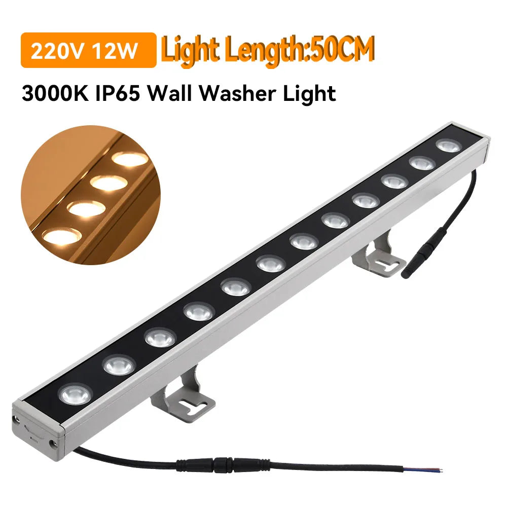 Outdoor Waterproof Wall Lamp Modern Wall Washer LED Lamp Warm White Aluminum IP65 220V Hotel Canteen Balcony Exhibition Light