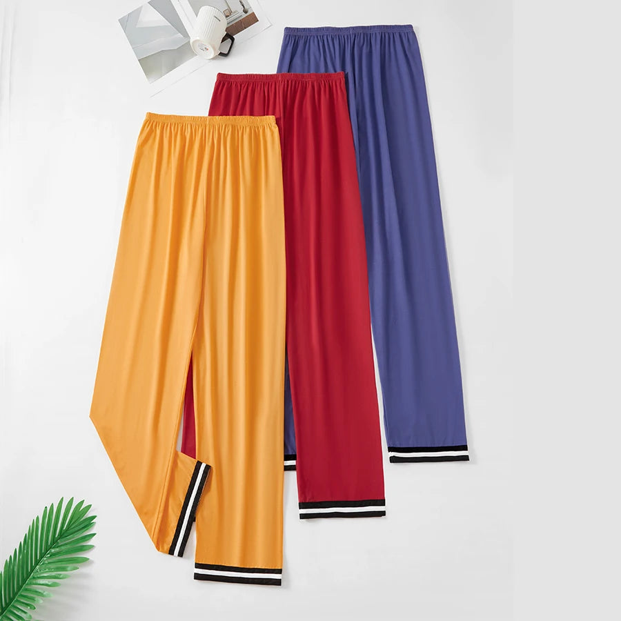 Herr Pyjamasbyxor Långa – Tunna Andningsbara Casual Hemmabyxor, 12 Färger M–6XL