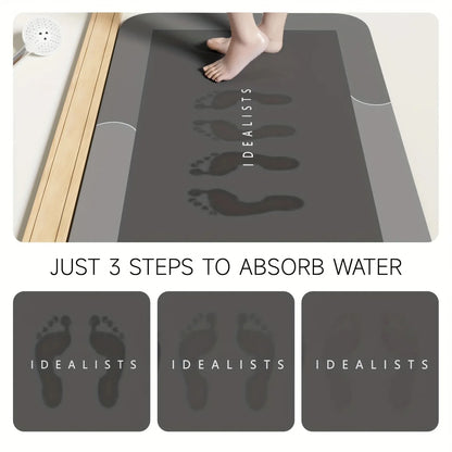 Diatomaceous Earth Bath Mat Super Absorbent Non Slip Fast Drying Soft Floor Mat for Shower Laundry Bedroom Kitchen RV Bathroom