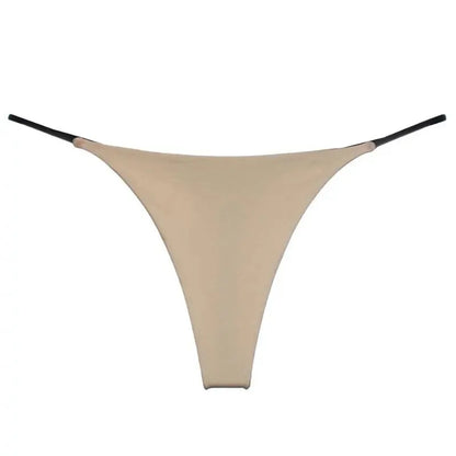 Women Sexy Low Waist G-string Underwear Pure Color Breathable Seamless Thong Thin Lace String Panties Briefs Intimate Lingerie