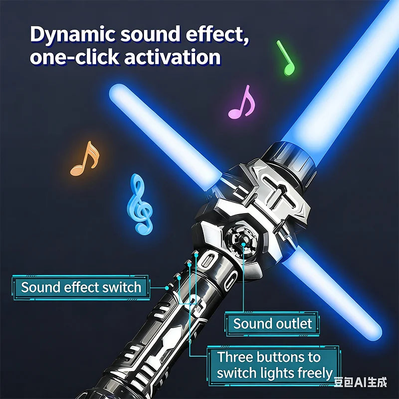 Lightsaber 2 In 1 RGB Adjustable Light Saber Toys Children Double Switch Sword Toys For Boys Luminous Gifts light saber
