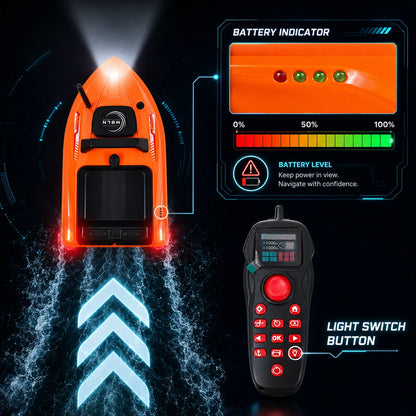 MBLN GPS RC Baitbåt – 500m Räckvidd, 1,5kg Hink, GPS-navigering & Autohåll