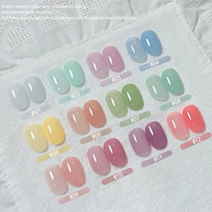 MAINEL 1-12Pcs Fashion Nude Shiny Soak Off UV Gel Nail Gel Polish Cosmetics Nail Art Nails Gel Polish Tips Nail Varnish