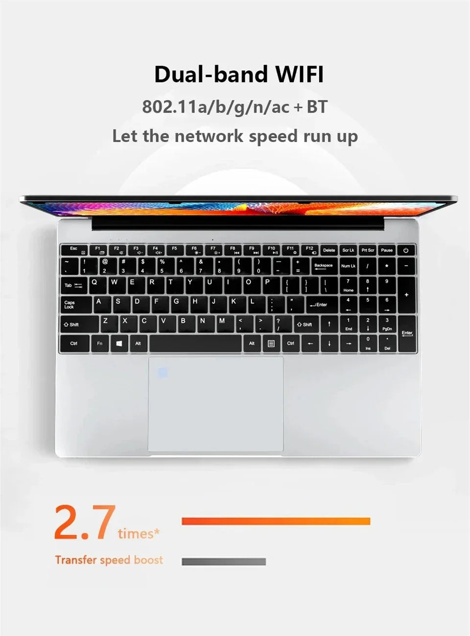 Ultratunn Laptop 15,6" Intel N5095 16/32GB DDR4 Upp till 2TB SSD – Windows 11 Fingeravtryck Bakbelyst Numeriskt Tangentbord FHD