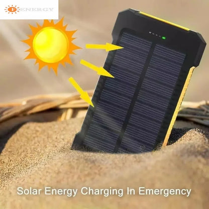 Vikbar Solcells Powerbank IP65 MPPT – LED-lampa USB-A USB-C 5V/2,4A Camping Utomhus 10000/20000/25000mAh