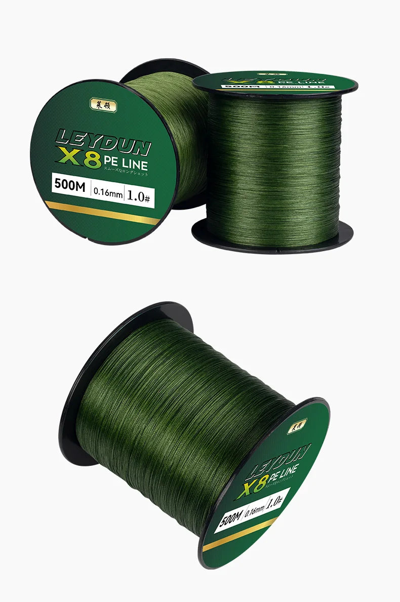 LEYDUN 500m Micro New Fishing Lines 8 Strands Braided PE Japan Smooth Multifilament Line Sea Fishing Carp Fly Wire Line Tool