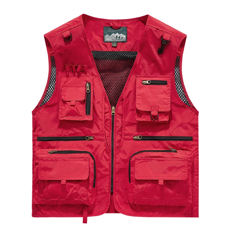 Fishing Vest Breathable Fishing Travel Mesh Vest with Zipper Pockets Summer Work Vest for Outdoor Activities