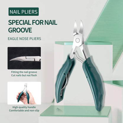 40Pcs Manicure Set Nail Clippers Kit Cuticle Scissors Stainless Steel Foot Care Tools with Leather Case Foot Rasps Callus Shaver