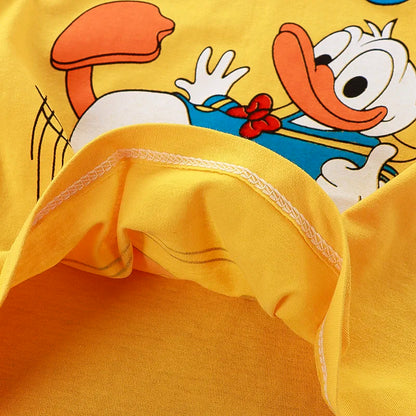 Summer Donald Duck Cartoon 2-Piece Boys Tracksuit Casual Kids Clothing Set T-shirt And Shorts Children 1-4 Years
