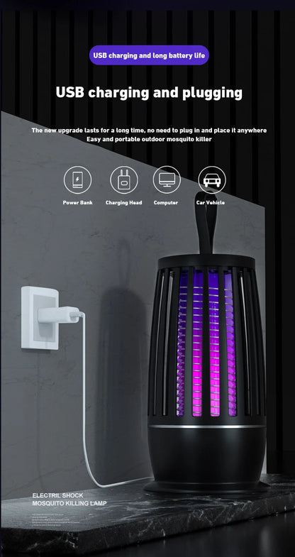 2026 USB Rechargeable Fly Trap Electric Mosquito Killer Lamp Mute Insect Repellent For Outdoor Indoor Anti Mosquito Zapper New