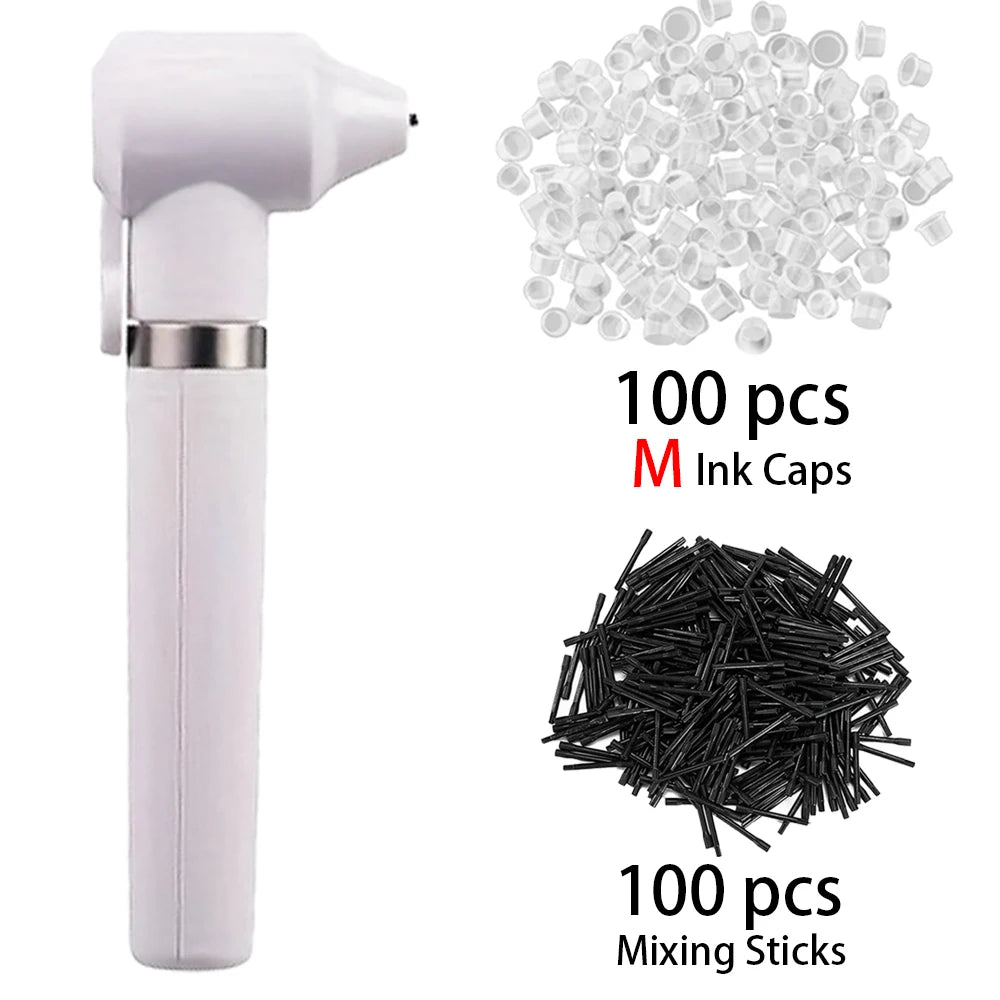 Tattoo Pigment Mixer Machine Tattoo Ink Mixer Kit with 100Pcs Mixing Sticks and 100pcs tattoo ink cups （S /M /L )Tattoo supplies