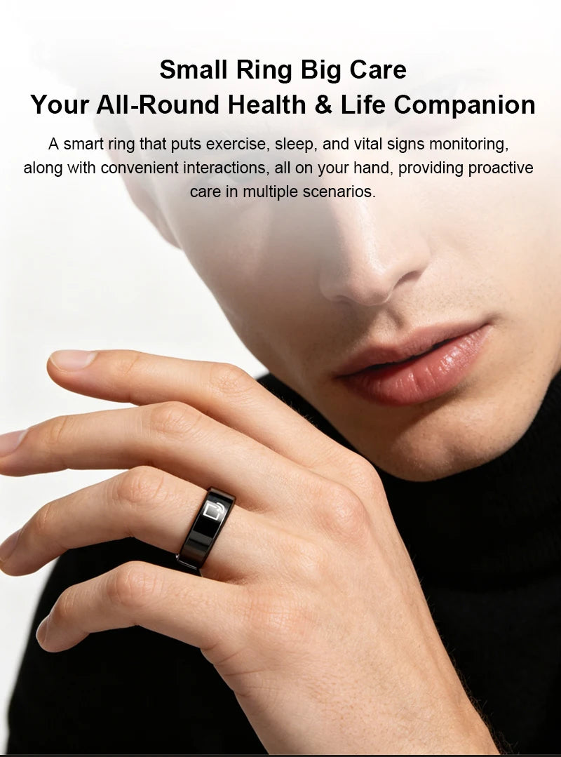 IP68 Waterproof Ceramic NFC Smart Ring Door Access Control Sleep Sports Health Tracking Minimalist Wearable Smartlife Key Ring