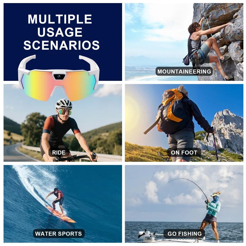 HD Smart Video Glasses Action Camera Sunglasses Wifi Glasses Sports Glasses Outdoor Bicycle Motorcycle Driver Recorder Walk Cam