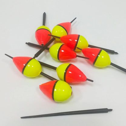 FREE FISHER 10pcs/Lot Lighted Fishing Floats,8cm Bobbers,Collection Cork Buoy Paulownia Wood Floats Plastic Stick Buoyancy 2g