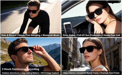 Intelligent AI Sunglasses HD with 800W Pixel Shooting and Camera for Recording Bluetooth Music Calling Outdoor Sports Shooting