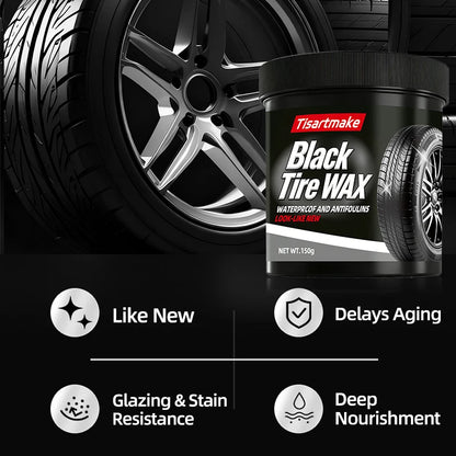 150g Tire Shine & Retread Wax - Durable Anti-Aging Gloss Enhancer for Car Tires, Blackening Care Agent