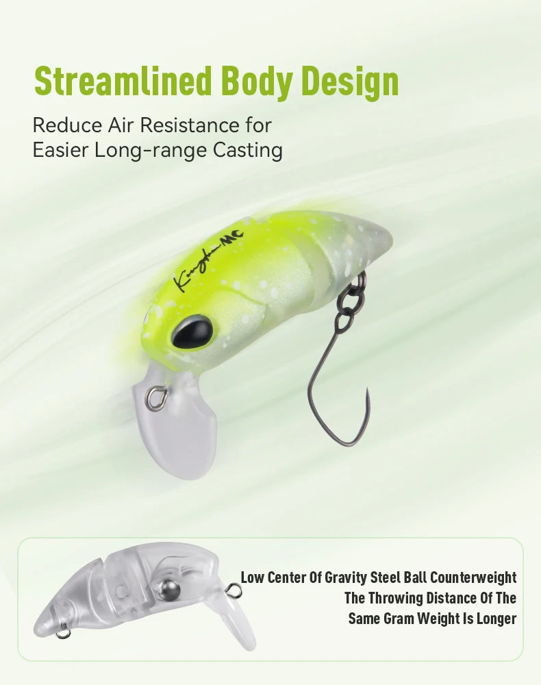 Kingdom Micro Expert Fishing Lure 2.3g 37mm Jointed Floating Minnow Artificial Hard Bait Swimbait Topwater Crankbait Trout Lure