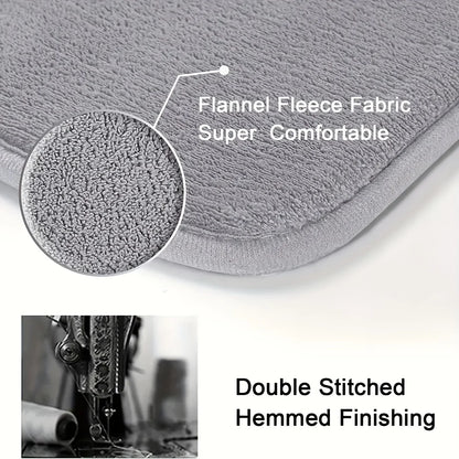 Flannel Thickened Absorbent Bathroom Floor Mat Printed Toilet Non-slip Foot Mat Bedroom Square Carpet Entrance Mat