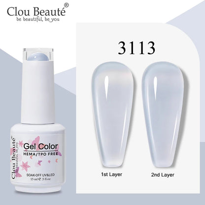 Clou Beaute Semi-transparent Jelly Color UV Gel Manicure Gel Nail Nail Supplies For Professionals Semi-permanent Varnish 15ml