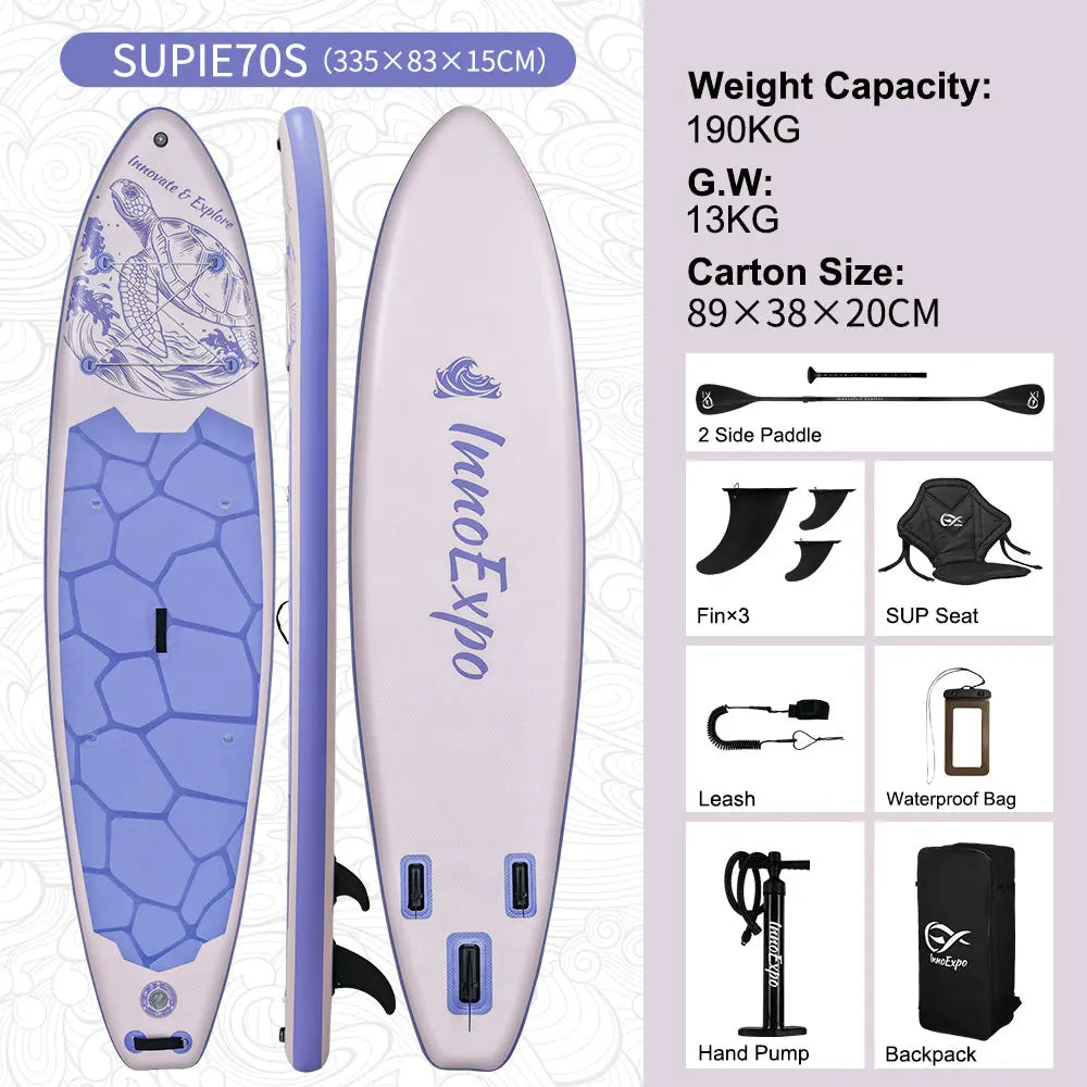 Uppblåsbar SUP-bräda från InnoExpo med halkfri yta – 320–350 cm