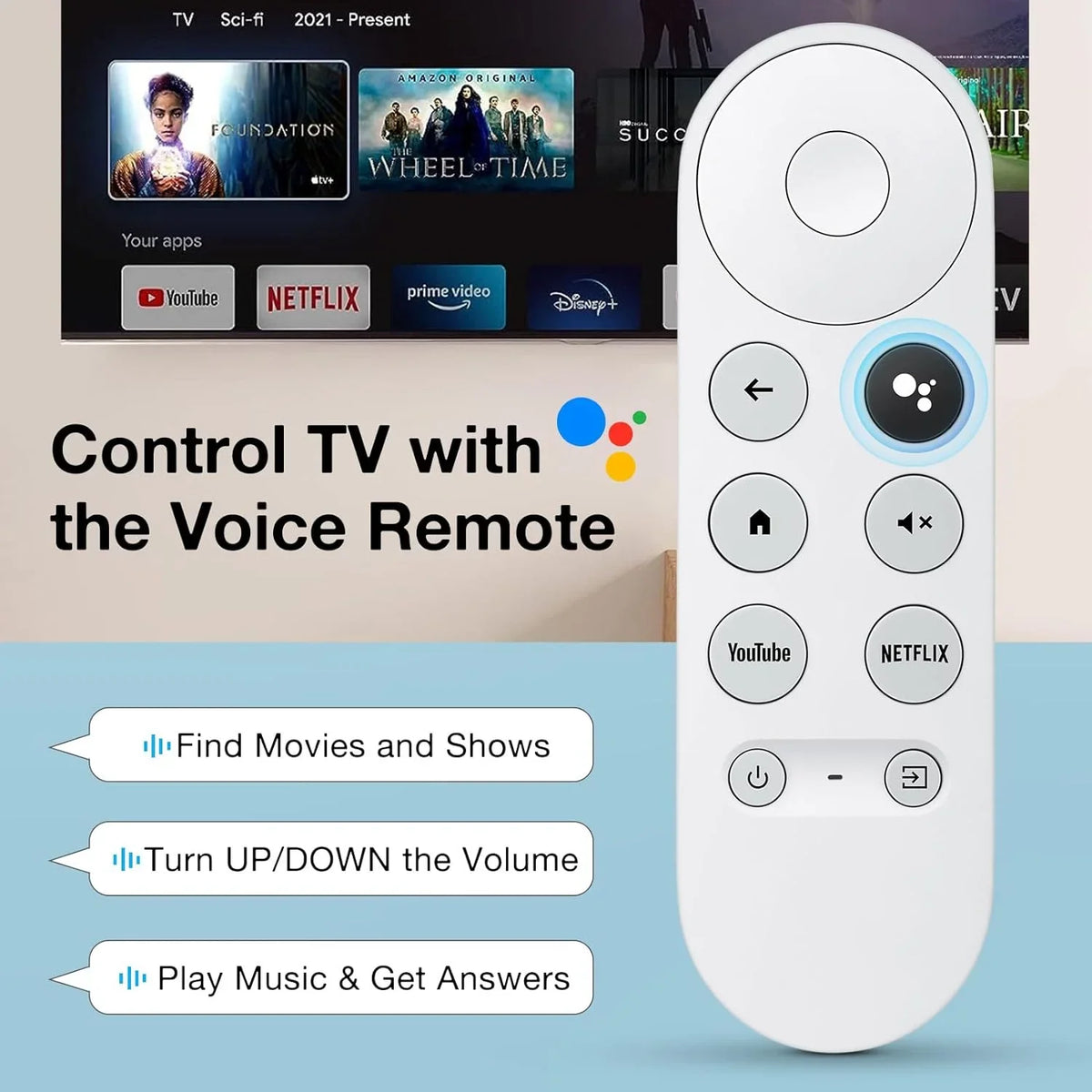 PHONEPACE G9N9N ersättningsfjärrkontroll för Chromecast med Google TV