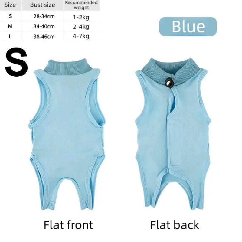 Soft Cat Recovery Vest Anti Licking Kitten Surgery Suit Pet Sterilization Jumpsuit Comfortable Weaning Clothes for Daily Care