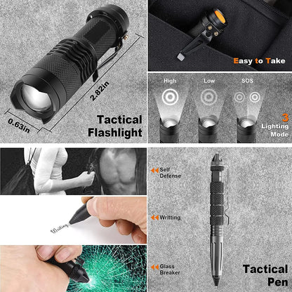 13 in 1 Outdoor Survival Kit Multi-function Emergency First Aid Tools Camping Hiking Self Defense Gear
