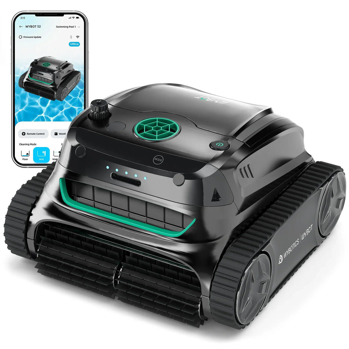 WYBOT A1 Trådlös Poolrobot – 120min 2600mAh IPX8 Dubbellager Filter Gyroskopnavigering Auto-Parkering 100m² 2026
