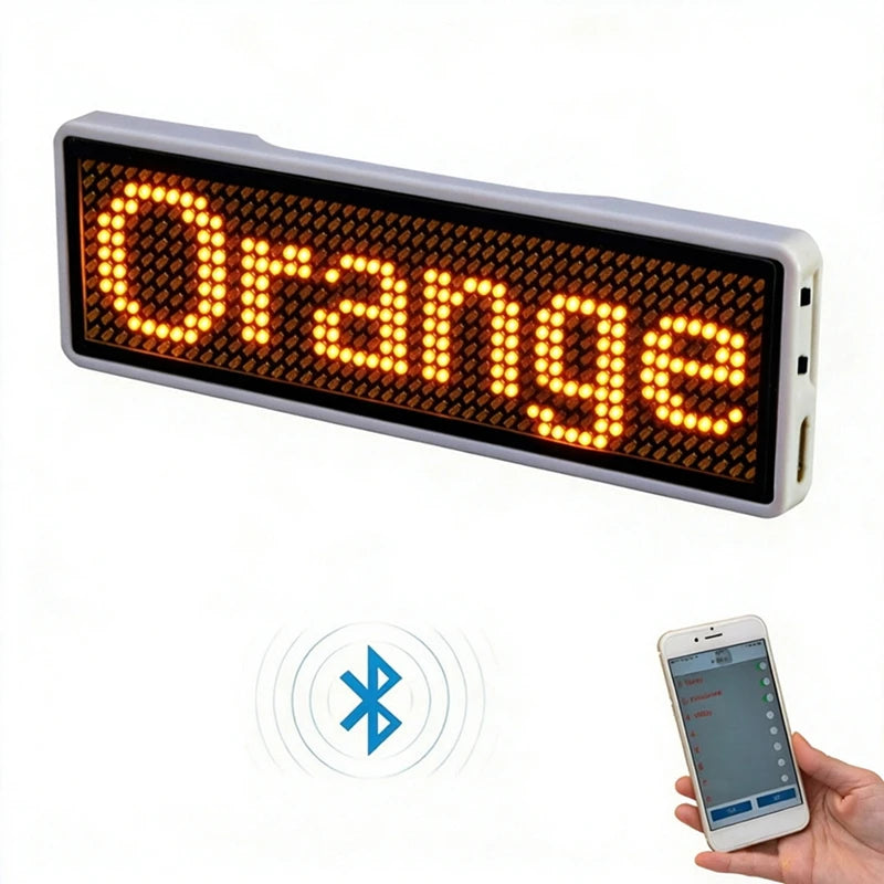 Bluetooth LED Module Name Badge DIY Programmable Scrolling Message Board Mini LED Display HD DIY Electronic Kit