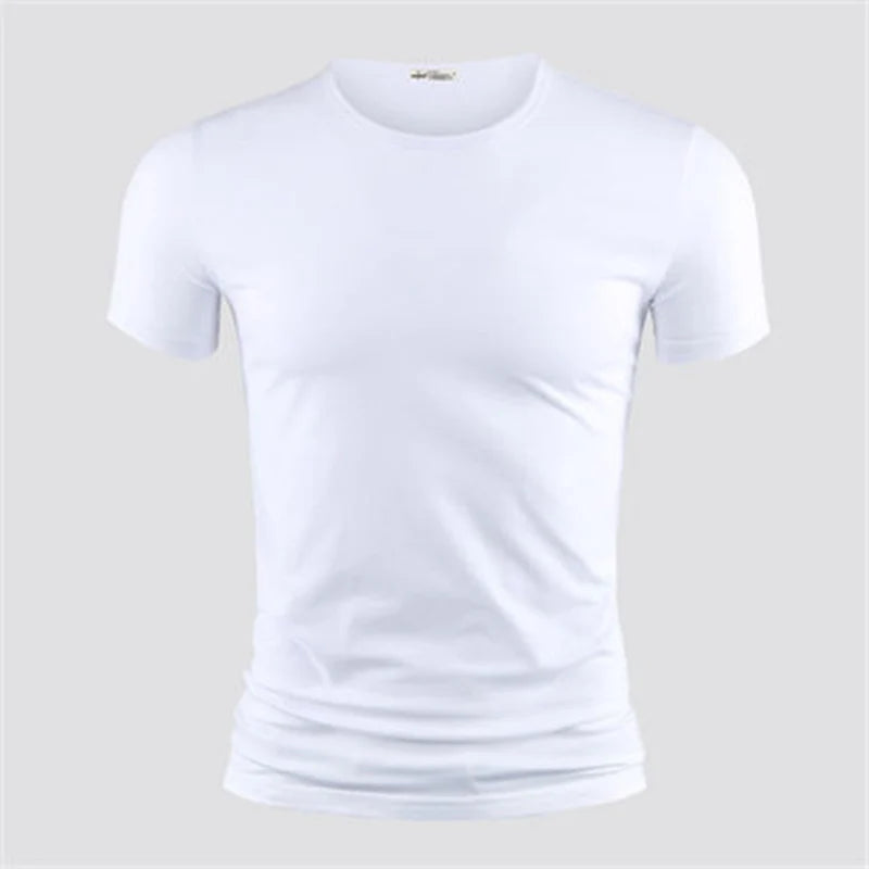 2026 Men's T Shirt Pure Color V Collar Short Sleeved Tops Tees Men T-Shirt Black Tights Man T-Shirts Fitness For Male Clothes