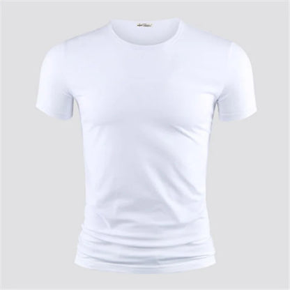 2026 Men's T Shirt Pure Color V Collar Short Sleeved Tops Tees Men T-Shirt Black Tights Man T-Shirts Fitness For Male Clothes