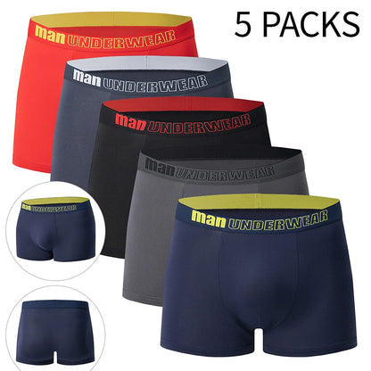 Herr Boxershorts 4/5-pack – Tryckta Plus Size Europeisk Storlek, Dubbel Användning Badshorts