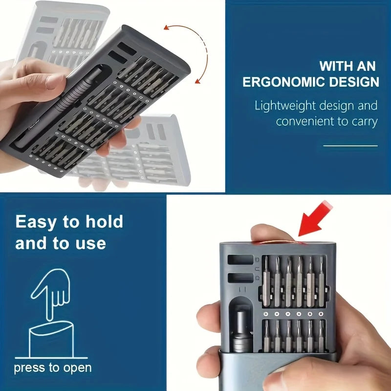 24 in 1 Digital Maintenance Precision Screwdriver Set with Portable Storage Box and Electronic Device Disassembly Tool
