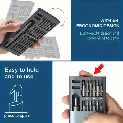24 in 1 Digital Maintenance Precision Screwdriver Set with Portable Storage Box and Electronic Device Disassembly Tool