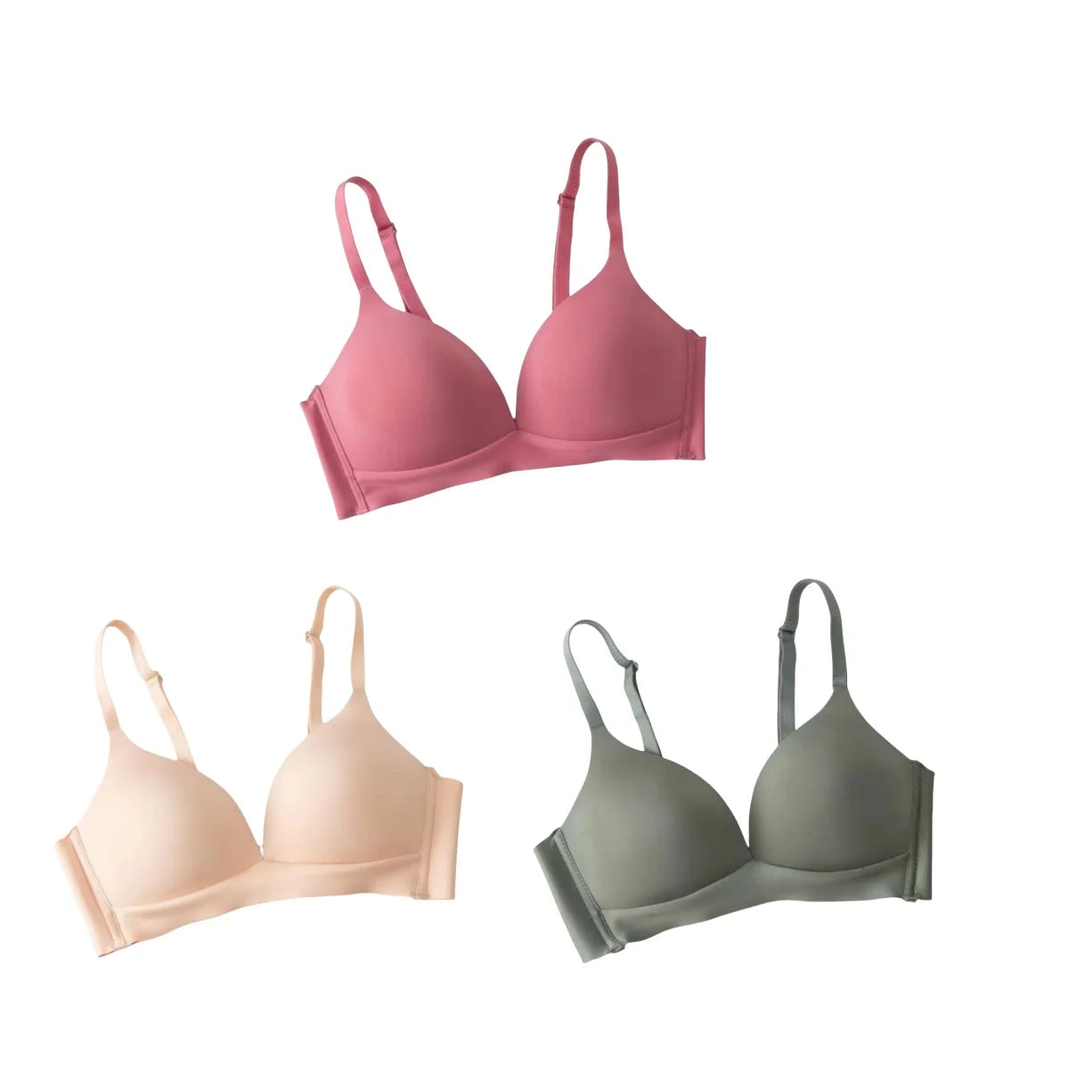 Fenlandwell bygelfri bh dam 3-pack – djup V-ringning och fasta kupor
