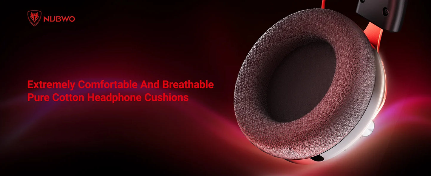 NUBWO G03 Trådlöst Gaming Headset – 3 Anslutningslägen 2.4GHz Bluetooth 3,5mm 50mm 100h ≤20ms CE/FCC PS5 PS4 PC Xbox Röd Grön