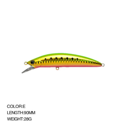 Sunken Minnow Swinger Bait 90mm 28g Hot Type Fishing Kit Bait Fishing Gear Hard Bait 3D Eye Long Cast Crank Bait Fishing