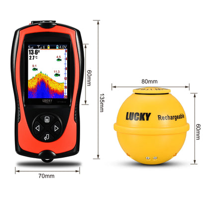 LUCKY FF1108-1CWLA Sonar Fish Finder Portable Wireless Rechargeable Echo Sounder 45M Water Depth Sensor for Fishing