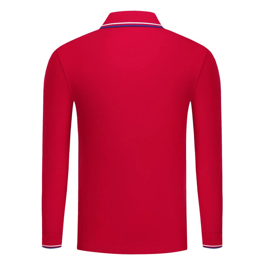 Långärmad Polo-shirt med Eget Tryck eller Logotyp – Unisex S–4XL (Asian)