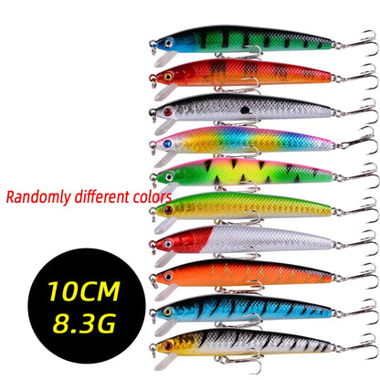 3/5/8PCS Fishing Lures Kit Minnow Popper Baits with Hooks Saltwater Freshwater Trout Bass Salmon Swimbait Fishing Accessories