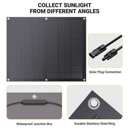 800W Balkongsolcells-kit – 4×200W Flexibla Solpaneler + 800W Mikroväxelriktare, Plug & Play, WiFi-övervakning, IP67, CE, EU-lager (Tyskland)