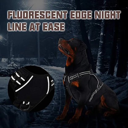 Militär Taktisk Hundsele – No-Pull, Reflexremsor, Kontrollhandtag, S–XL, 4 Färger