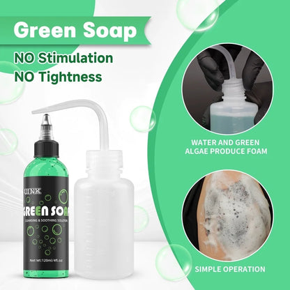 DQFART 120ml Blue Soap Green Soap Tattoo Cleaning Products Safe Can Be Used For The Human Body Professional Tattoo Artists Body Art Creative Designs Supplies Accessories